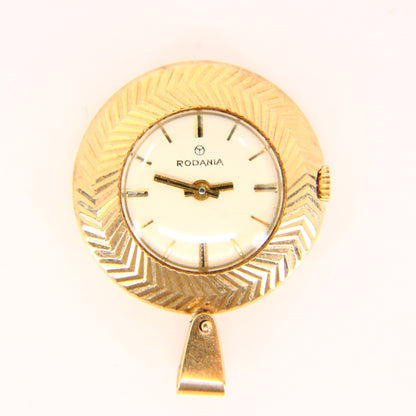 Vintage 9ct Rodania Swiss Made Watch Pendant 9 Carat Hallmarked Yellow Gold 17 Jewel Watch Charm