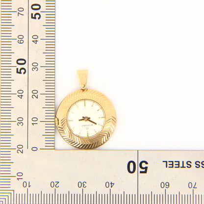 Vintage 9ct Rodania Swiss Made Watch Pendant 9 Carat Hallmarked Yellow Gold 17 Jewel Watch Charm