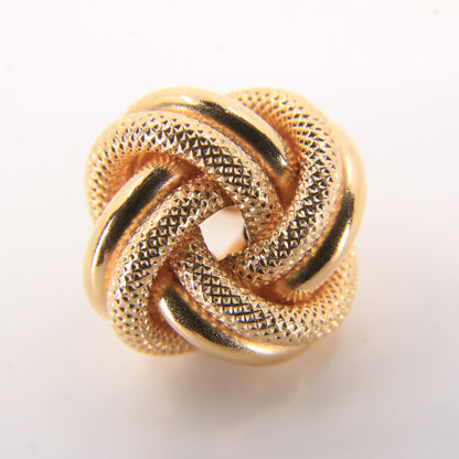 Vintage 9ct Hallmarked Yellow Gold Knot Stud Earrings Textured Design Boxed Gift