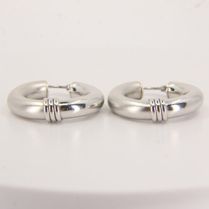 Vintage 9ct Hallmarked White Gold Hoop Earrings Italian Boxed Gift