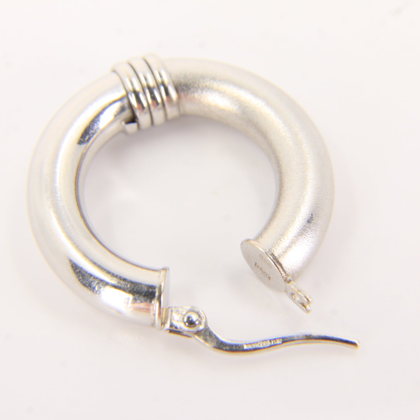Vintage 9ct Hallmarked White Gold Hoop Earrings Italian Boxed Gift