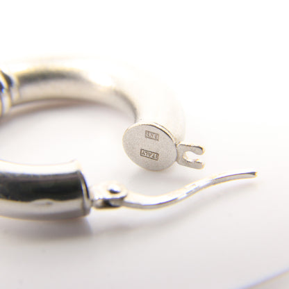 Vintage 9ct Hallmarked White Gold Hoop Earrings Italian Boxed Gift
