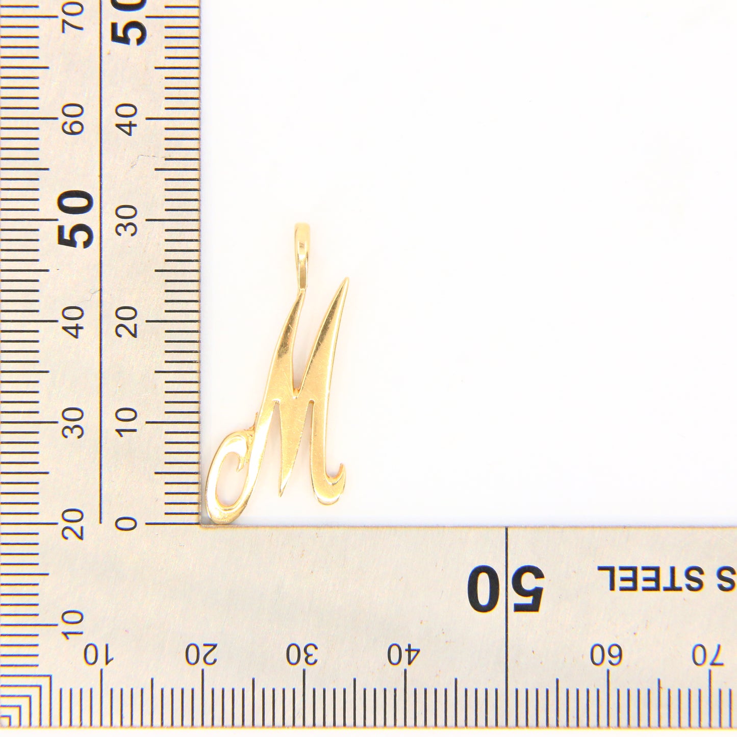 Vintage 9ct M Pendant Hallmarked 9 Carat Yellow Gold M Charm