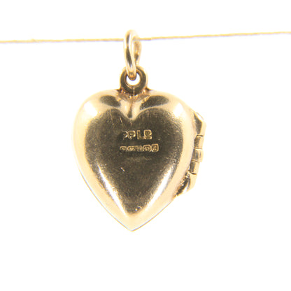Vintage 9ct Hallmarked Gold Heart Charm – Enamel Dancing Couple