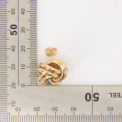 Vintage 9ct Hallmarked Yellow Gold Knot Stud Earrings Classic Design Boxed Gift
