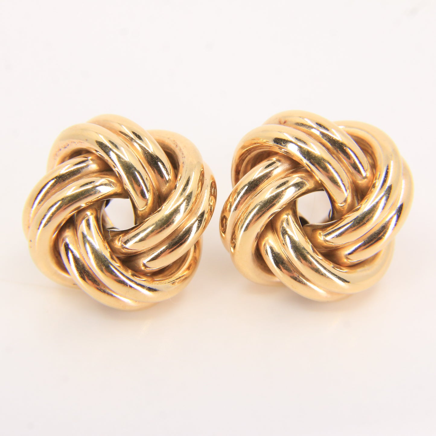 Vintage 9ct Hallmarked Yellow Gold Knot Stud Earrings Classic Design Boxed Gift