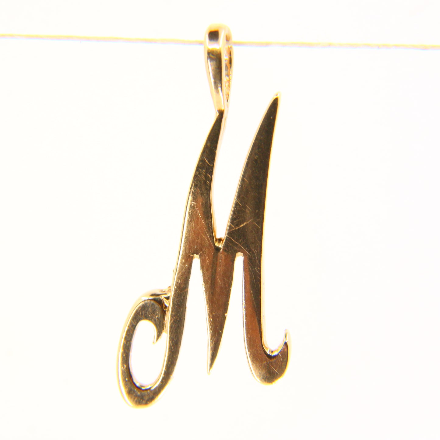 Vintage 9ct M Pendant Hallmarked 9 Carat Yellow Gold M Charm