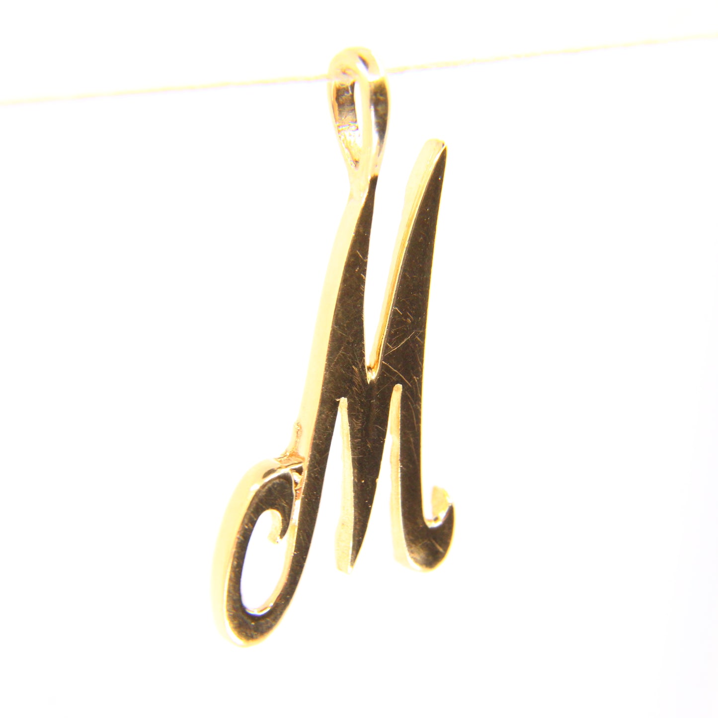 Vintage 9ct M Pendant Hallmarked 9 Carat Yellow Gold M Charm