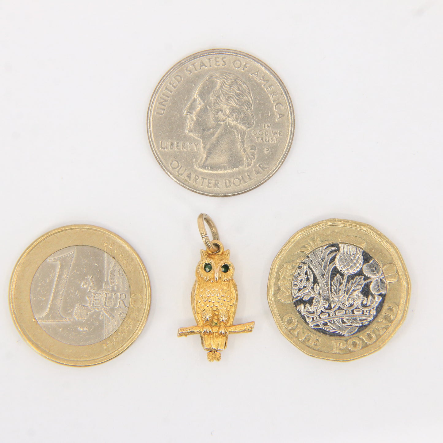 Vintage 9ct Hallmarked Gold Owl Pendant Charm – Yellow Gold Gift