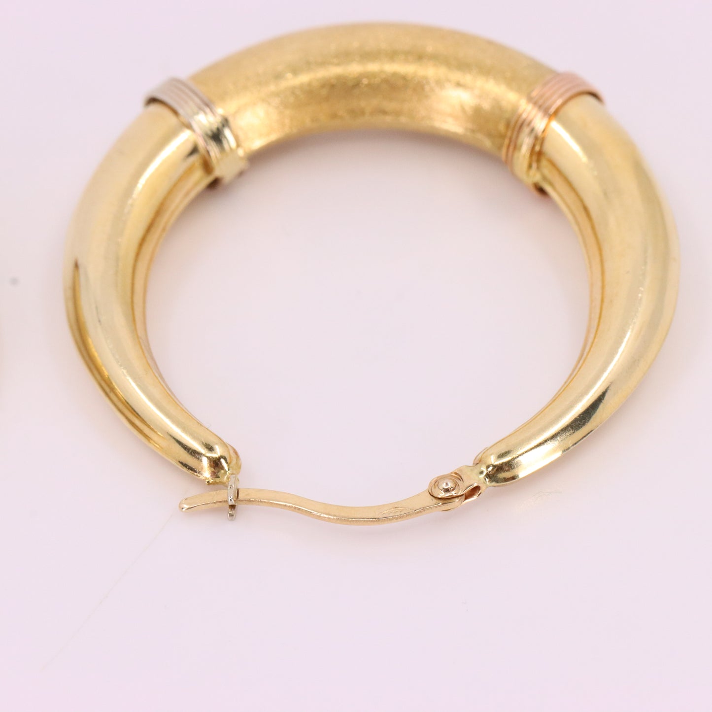 Vintage 14ct Gold Italian Hoop Earrings Medium Oval Creole Earrings Boxed Gift