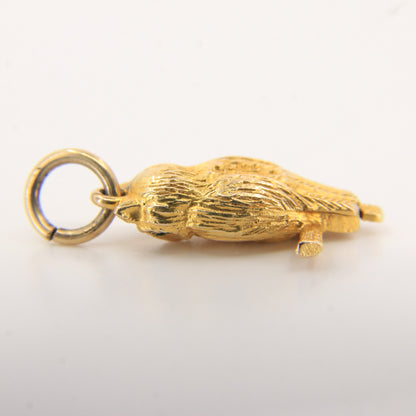 Vintage 9ct Hallmarked Gold Owl Pendant Charm – Yellow Gold Gift