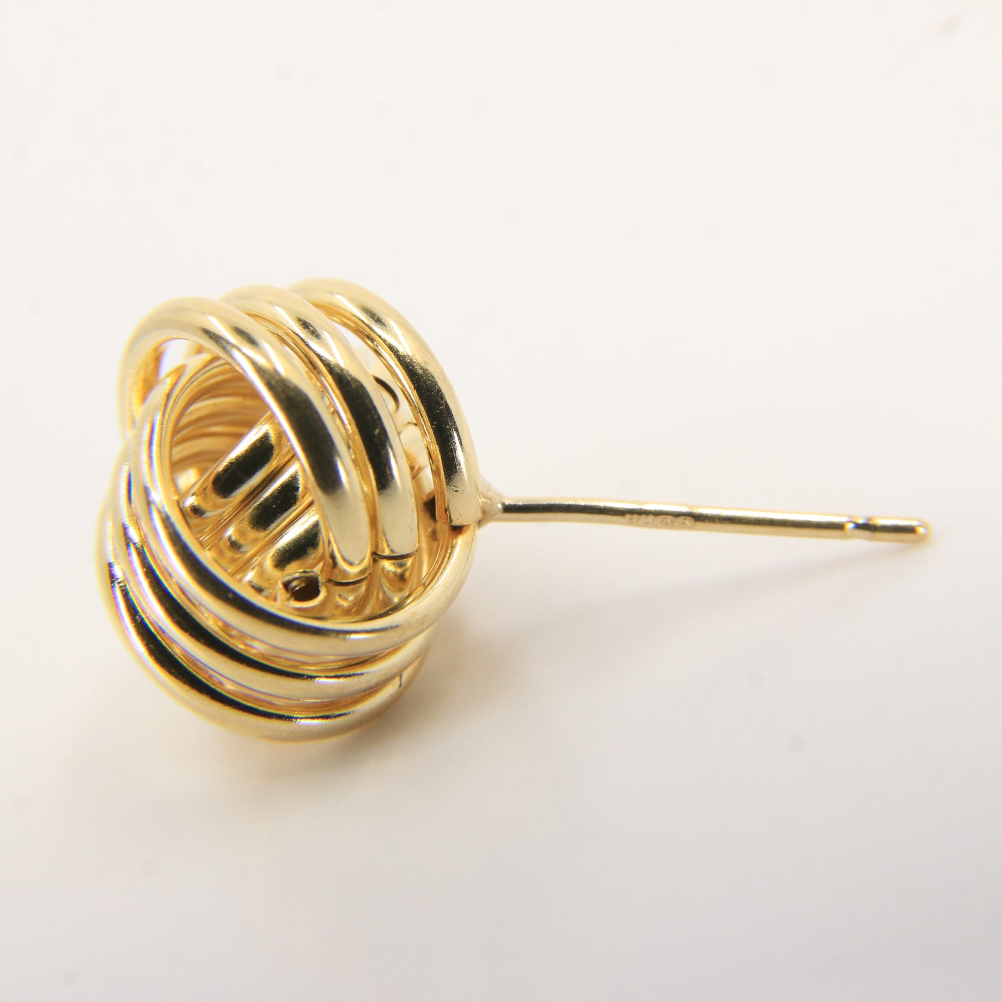 Vintage 9ct Hallmarked Yellow Gold Knot Stud Earrings Classic Design Boxed Gift