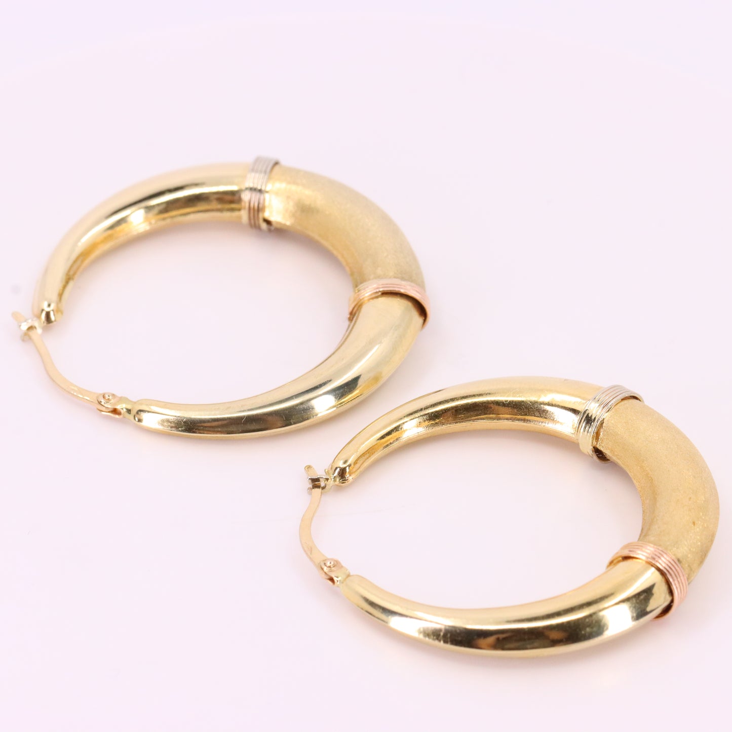 Vintage 14ct Gold Italian Hoop Earrings Medium Oval Creole Earrings Boxed Gift