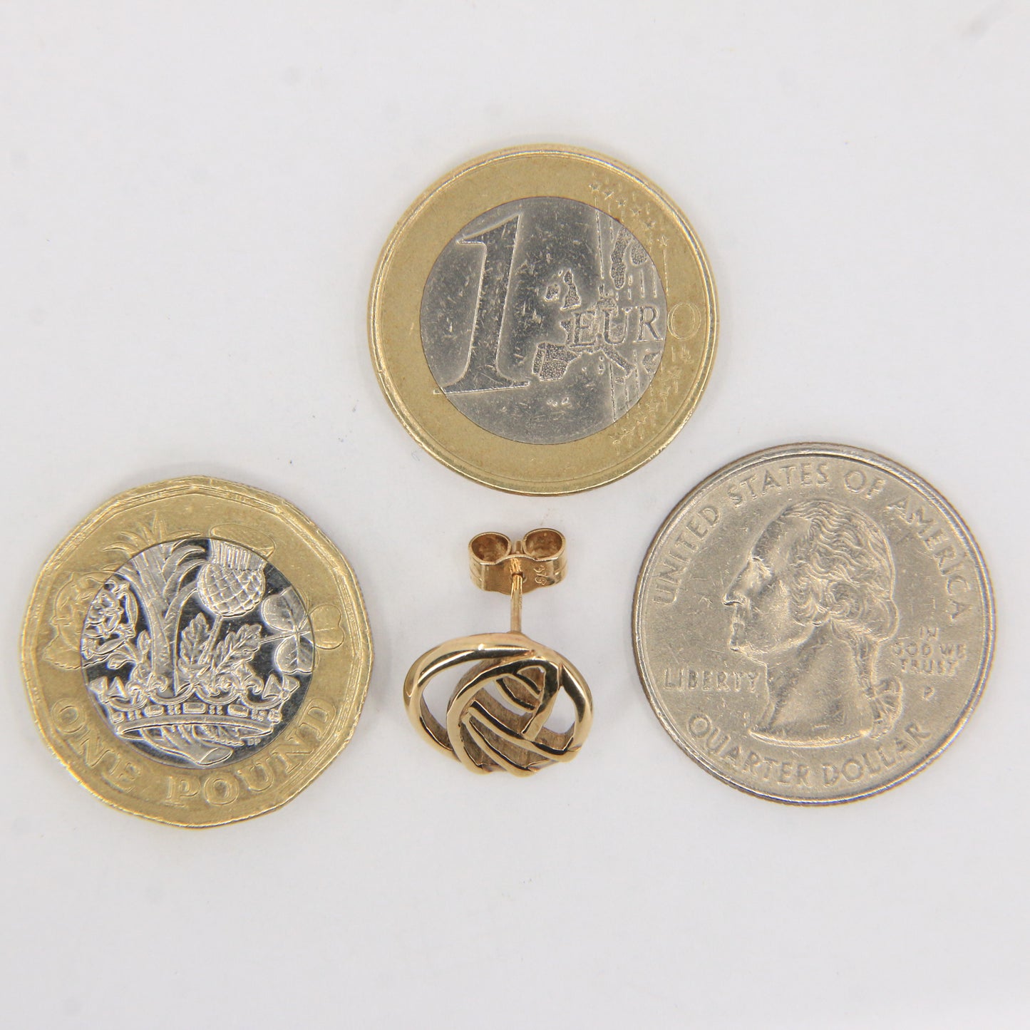 Vintage 9ct Hallmarked Gold Rennie Mackintosh Stud Earrings Art Nouveau Boxed