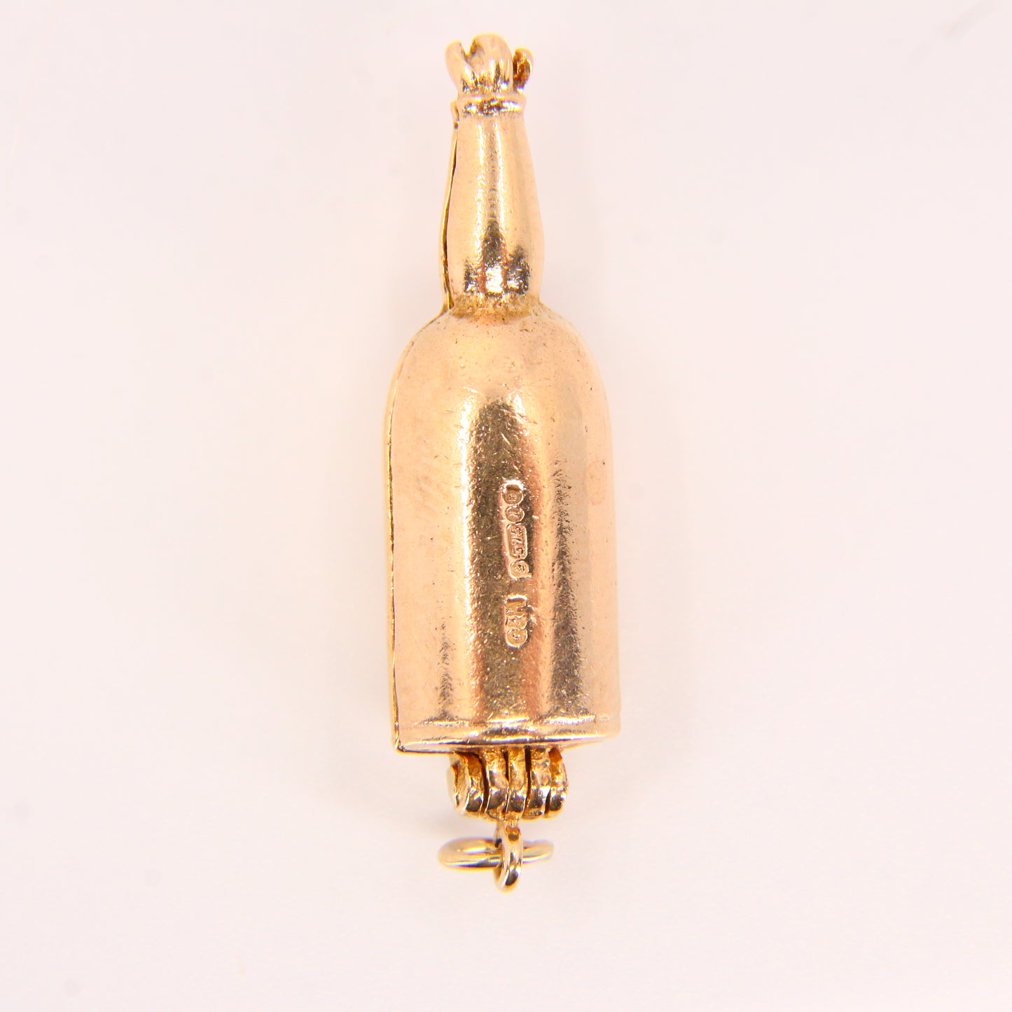 Vintage 9ct Pirate Ship Rum Bottle Gold Opening Charm Ship in a Bottle Hallmarked Yellow Gold Pendant