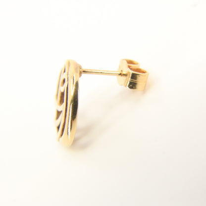 Vintage 9ct Hallmarked Gold Rennie Mackintosh Stud Earrings Art Nouveau Boxed