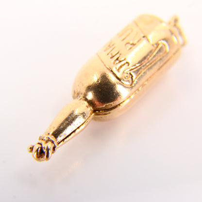 Vintage 9ct Pirate Ship Rum Bottle Gold Opening Charm Ship in a Bottle Hallmarked Yellow Gold Pendant