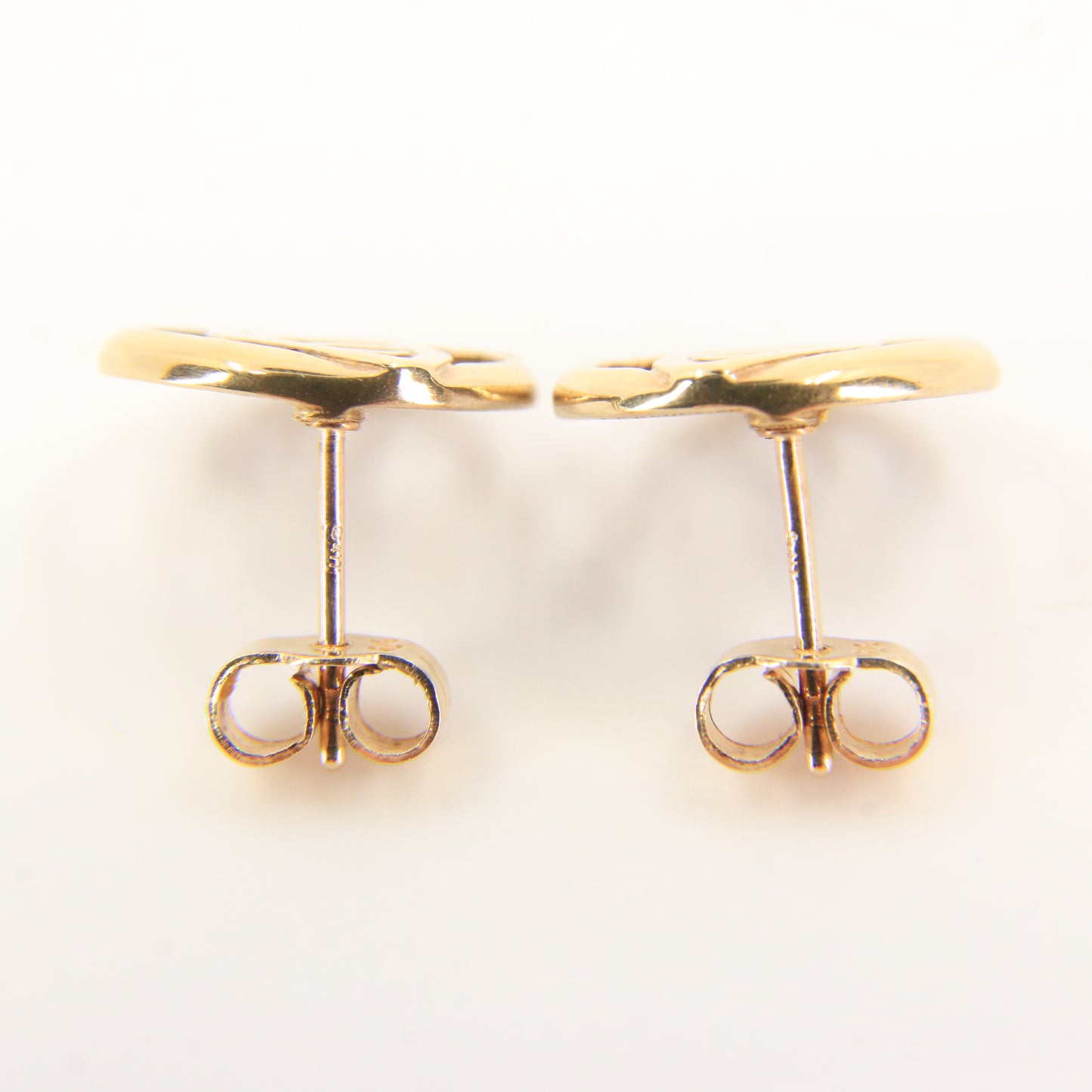 Vintage 9ct Hallmarked Gold Rennie Mackintosh Stud Earrings Art Nouveau Boxed