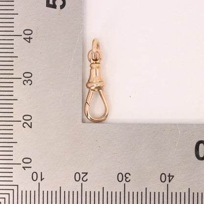 Antique 9ct Rose Gold Albert Dog Clip Clasp Jewellery Making Charm Holder Finding