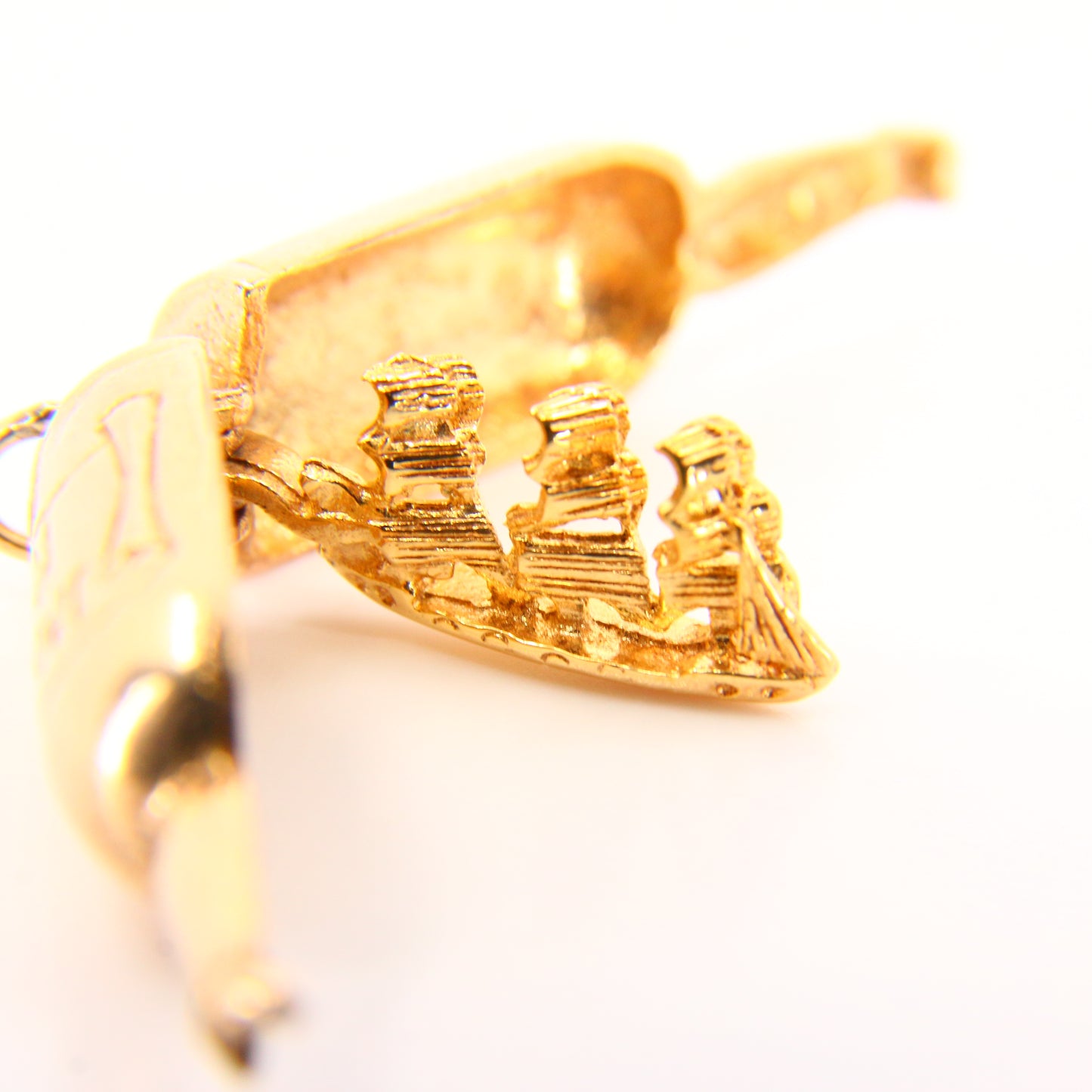 Vintage 9ct Pirate Ship Rum Bottle Gold Opening Charm Ship in a Bottle Hallmarked Yellow Gold Pendant