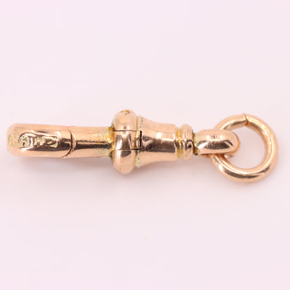 Antique 9ct Rose Gold Albert Dog Clip Clasp Jewellery Making Charm Holder Finding