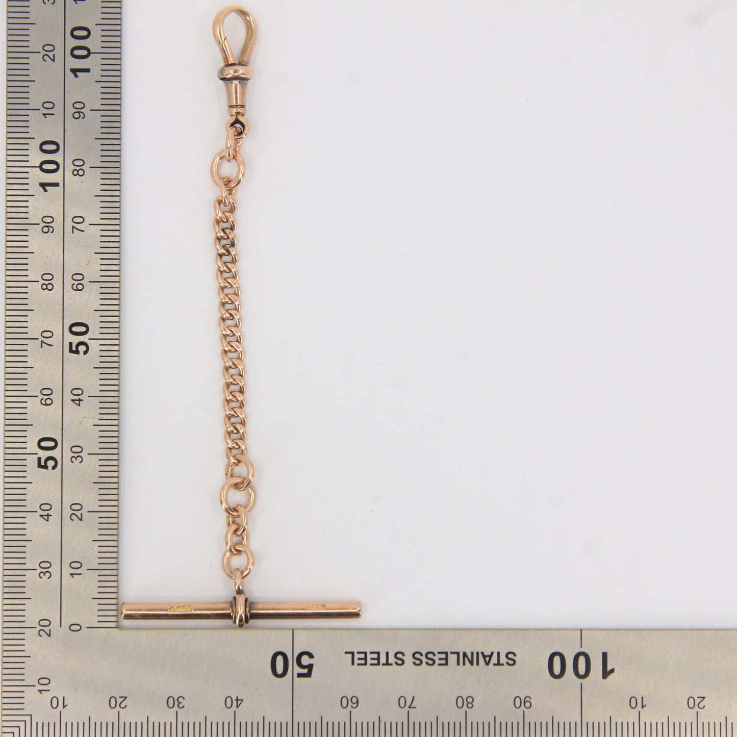 Antique 9ct Hallmarked Gold Watch Chain – 4.2" Swivel T-Bar Extender Gift