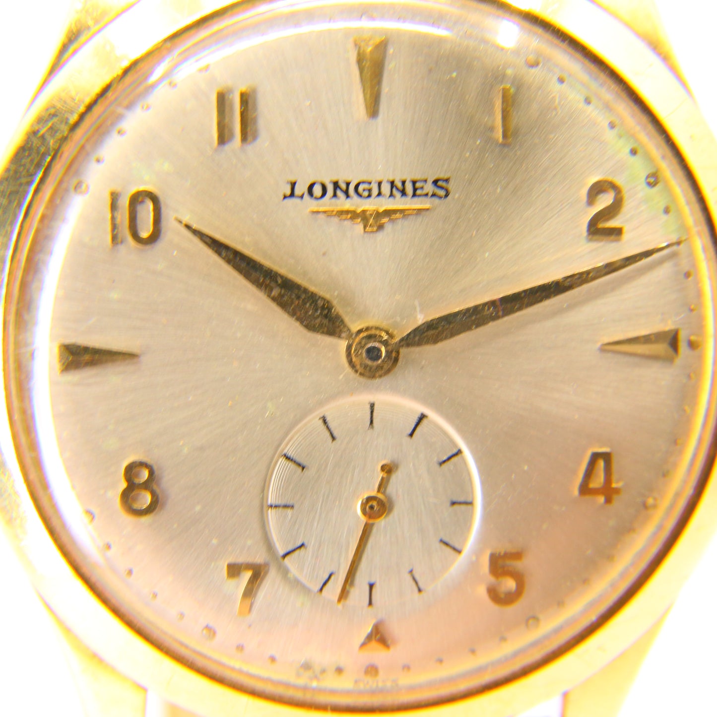 Vintage 1960 Automatikuhr Herren Longines 18 Karat Gold Armbanduhr Leder