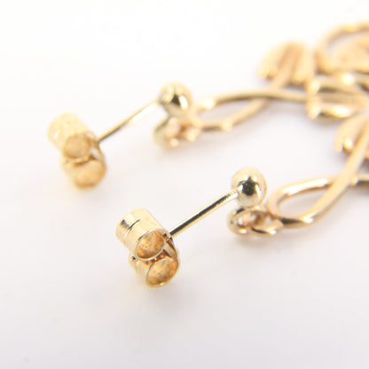 Vintage 9ct Hallmarked Yellow Gold Rennie Mackintosh Drop Earrings Boxed Gift