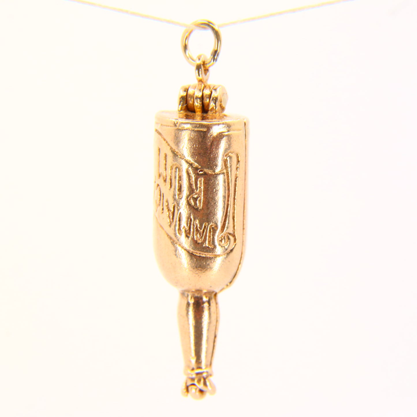 Vintage 9ct Pirate Ship Rum Bottle Gold Opening Charm Ship in a Bottle Hallmarked Yellow Gold Pendant