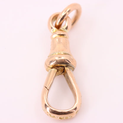 Antique 9ct Rose Gold Albert Dog Clip Clasp Jewellery Making Charm Holder Finding