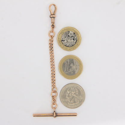 Antique 9ct Hallmarked Gold Watch Chain – 4.2" Swivel T-Bar Extender Gift