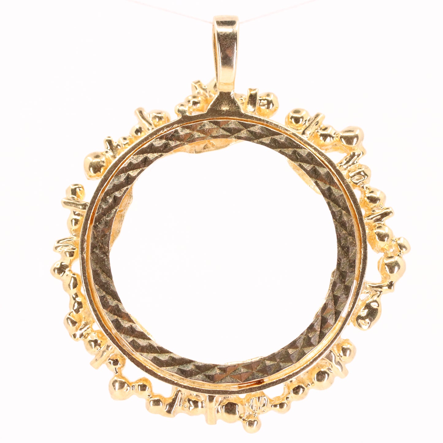 Vintage 9ct Hallmarked Gold Full Sovereign Coin Frame Pendant Mount Holder Charm