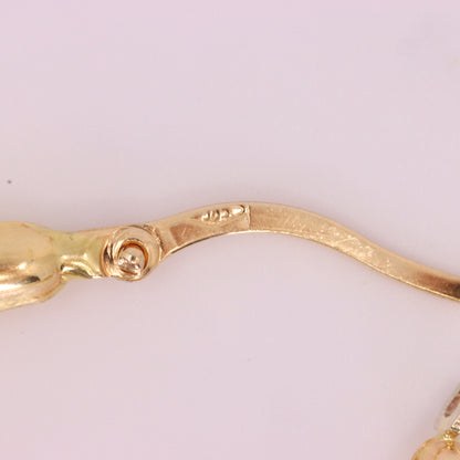 Vintage 14ct Gold Italian Hoop Earrings Medium Oval Creole Earrings Boxed Gift