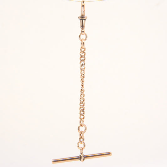 Antique 9ct Hallmarked Gold Watch Chain – 4.2" Swivel T-Bar Extender Gift