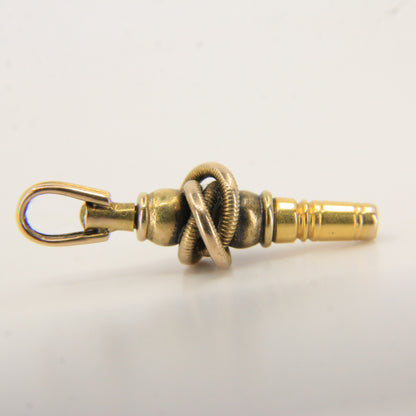 Antique 14ct & 9ct Gold Watch Key Square End Ornate Knot Design Pendant