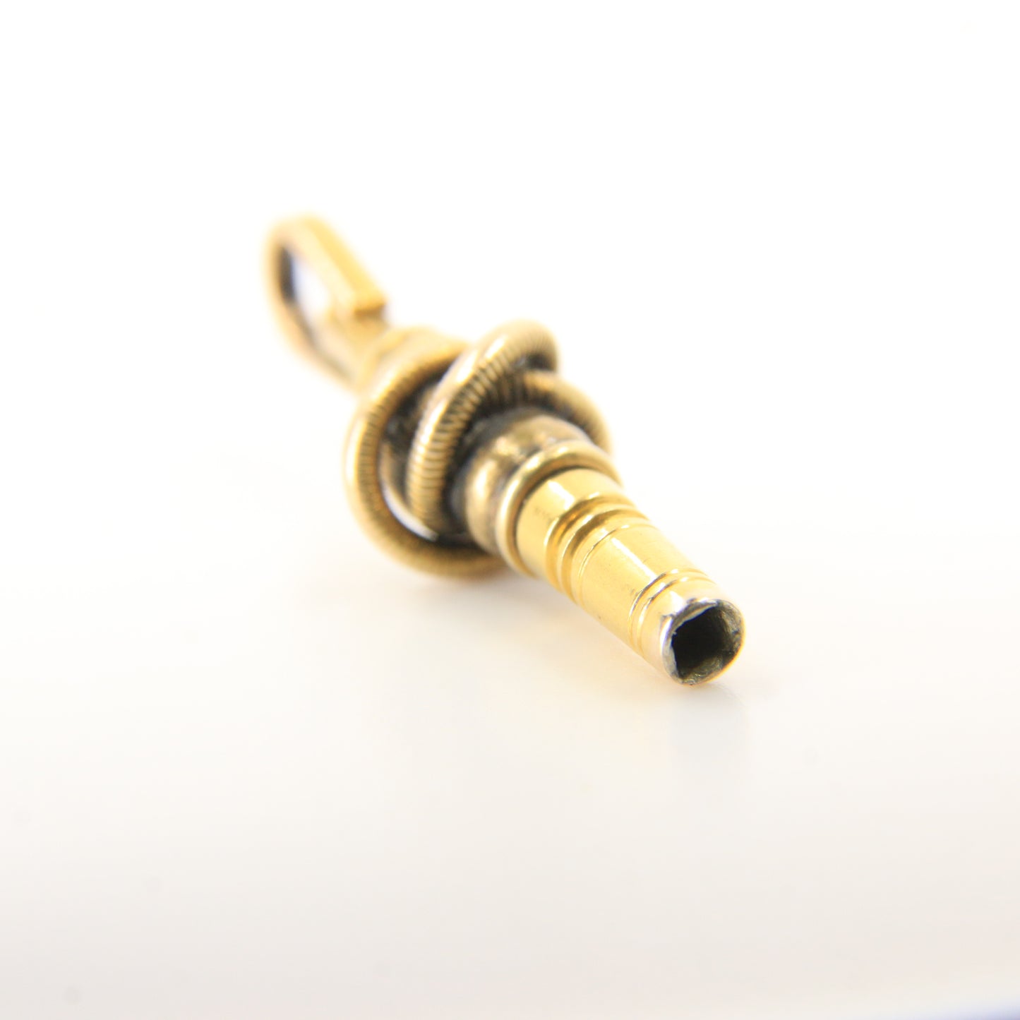 Antique 14ct & 9ct Gold Watch Key Square End Ornate Knot Design Pendant