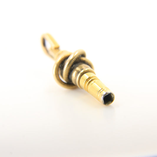 Antique 14ct & 9ct Gold Watch Key Square End Ornate Knot Design Pendant