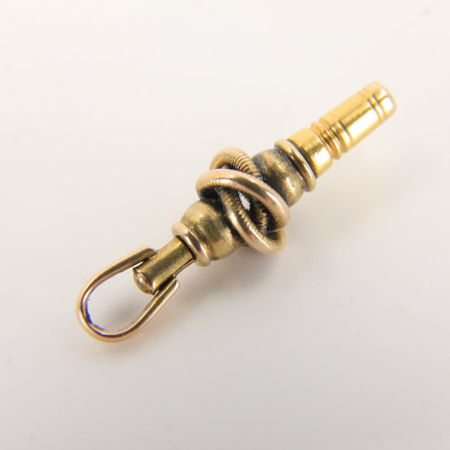 Antique 14ct & 9ct Gold Watch Key Square End Ornate Knot Design Pendant