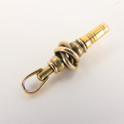 Antique 14ct & 9ct Gold Watch Key Square End Ornate Knot Design Pendant