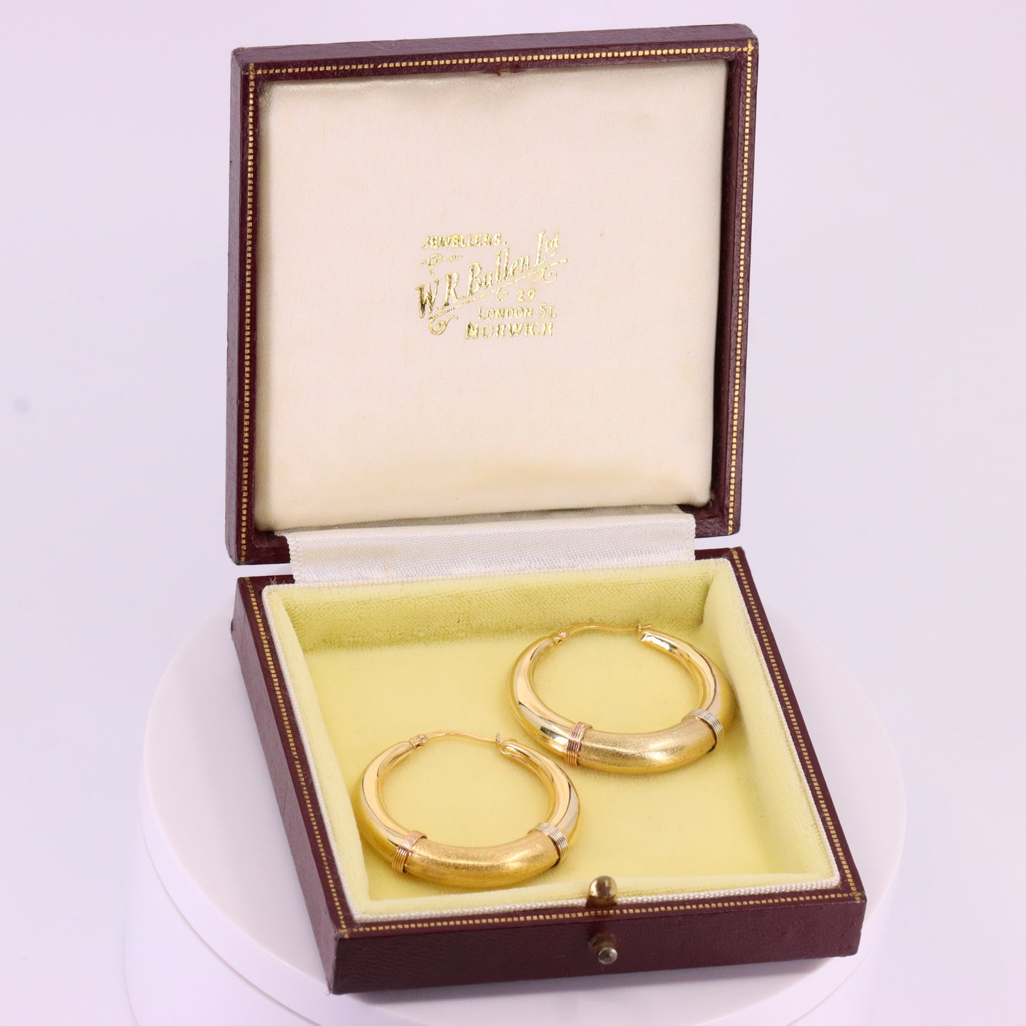 Vintage 14ct Gold Italian Hoop Earrings Medium Oval Creole Earrings Boxed Gift