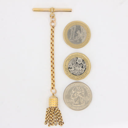 Antique 9ct Solid Gold Tassel T-Bar – Part Albertina Watch Chain Drop