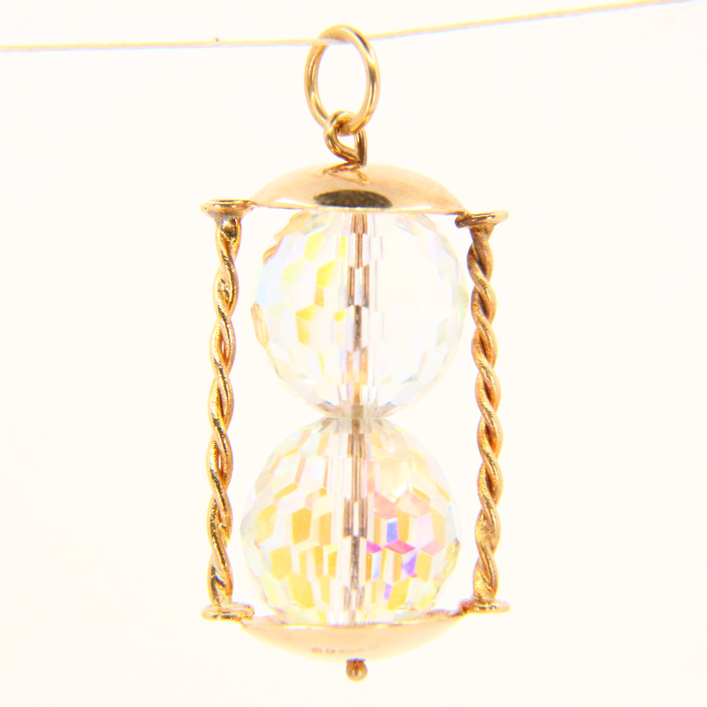 Vintage 9ct Gold Hour Glass Charm Pendant Yellow Gold Hallmarked 9k Charm