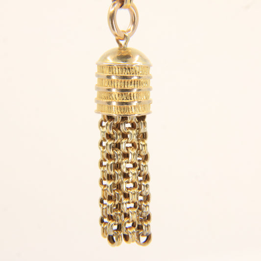 Antique 9ct Solid Gold Tassel T-Bar – Part Albertina Watch Chain Drop