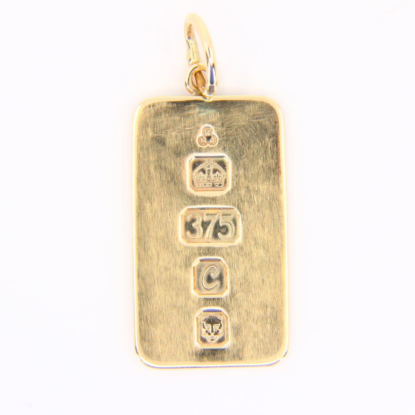 Vintage 9ct Gold Ingot Pendant British Hallmarked London 1977 9 Carat Charm