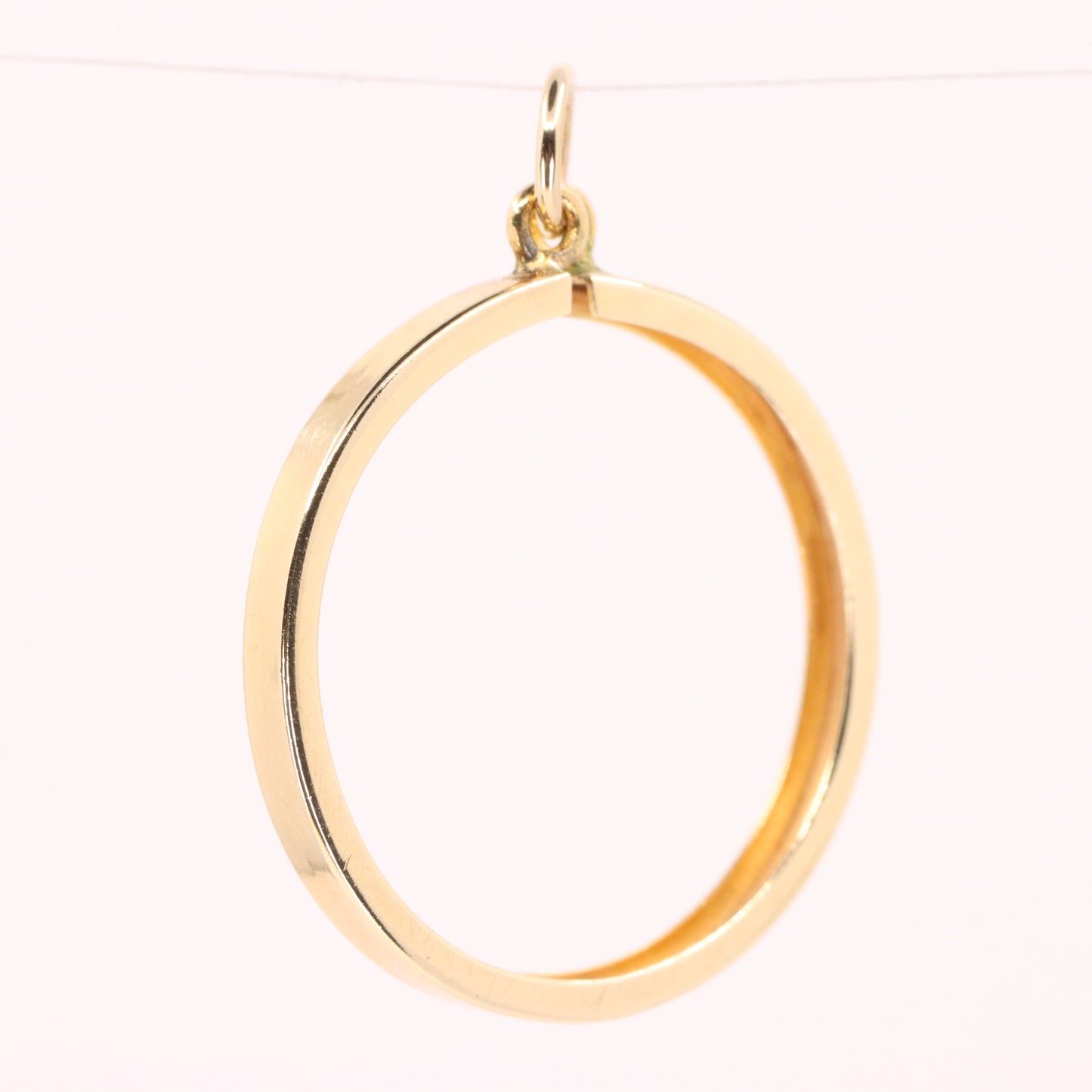 Vintage 9ct Hallmarked Gold Full Sovereign Coin Ring Pendant Mount Holder Frame