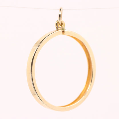 Vintage 9ct Hallmarked Gold Full Sovereign Coin Ring Pendant Mount Holder Frame