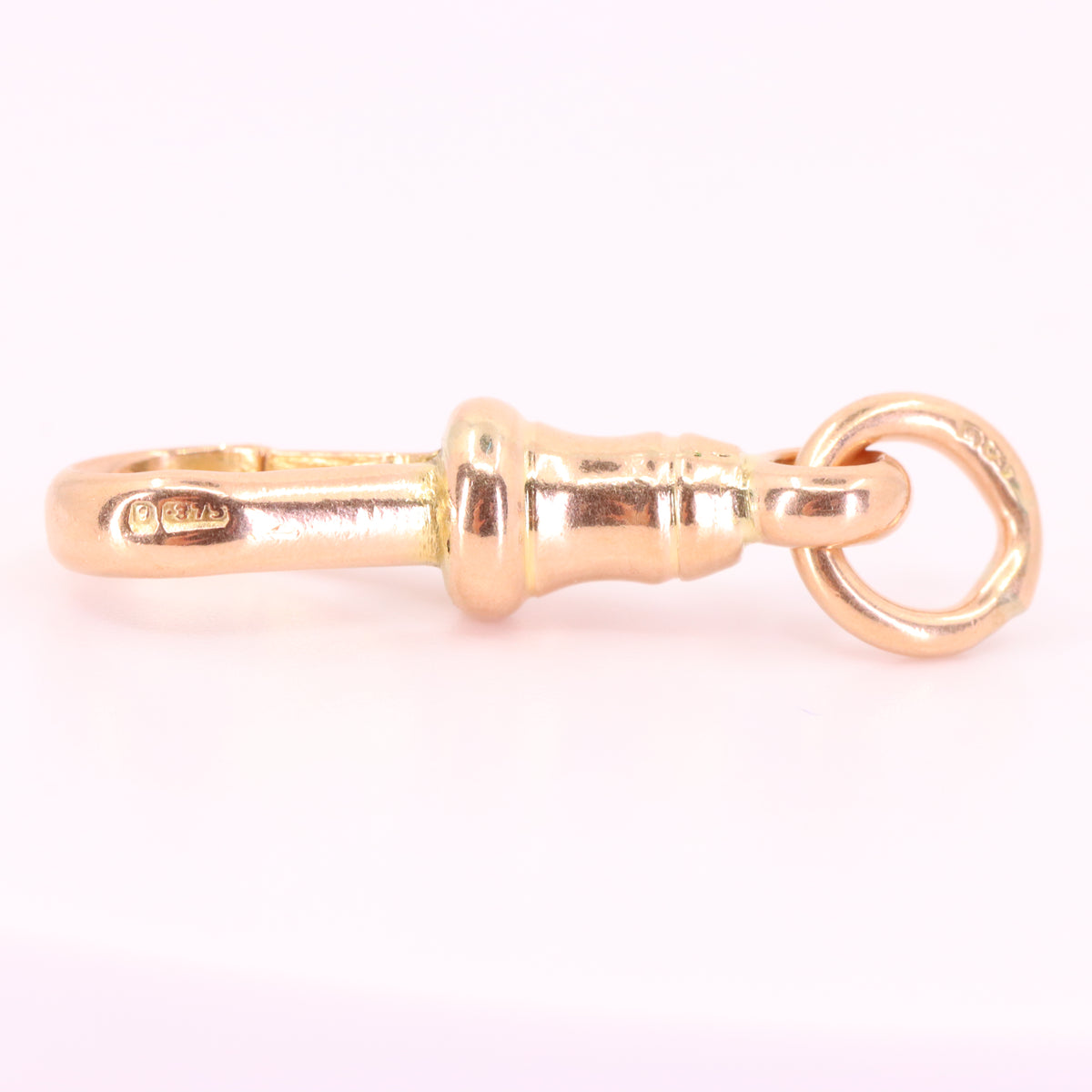 Antique 9ct Hallmarked Rose Gold Albert Dog Clip Jewellery Making Charm Holder