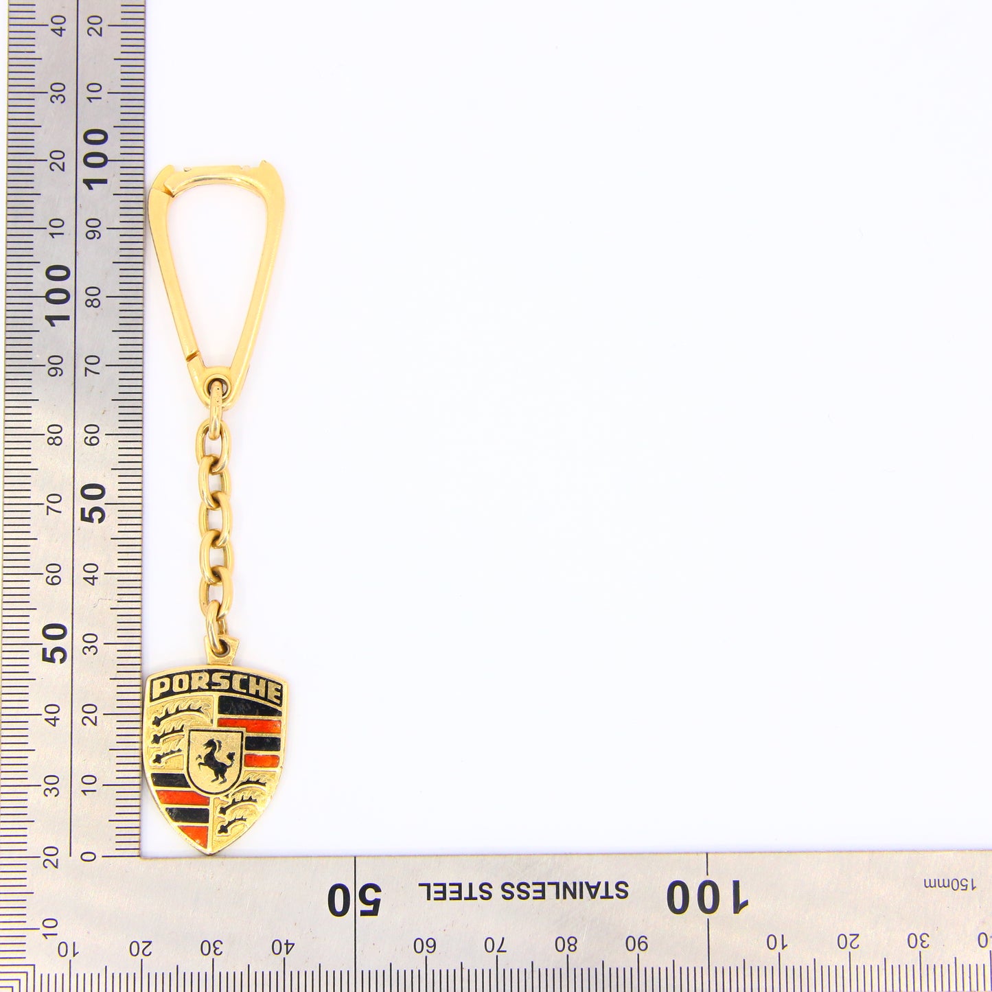 Vintage 18K Solid Yellow Gold Porsche Key Charm Keyring Gold Custom Made Porsche Gift