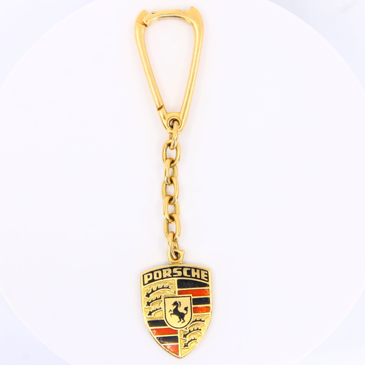 Vintage 18K Solid Yellow Gold Porsche Key Charm Keyring Gold Custom Made Porsche Gift