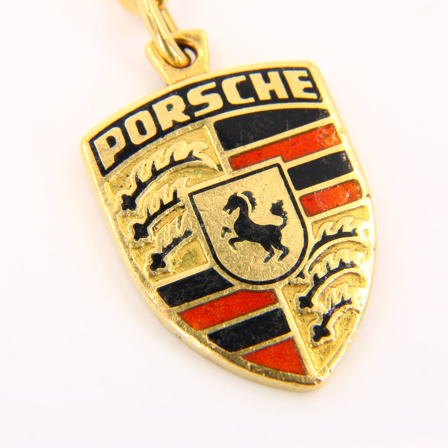 Vintage 18K Solid Yellow Gold Porsche Key Charm Keyring Gold Custom Made Porsche Gift